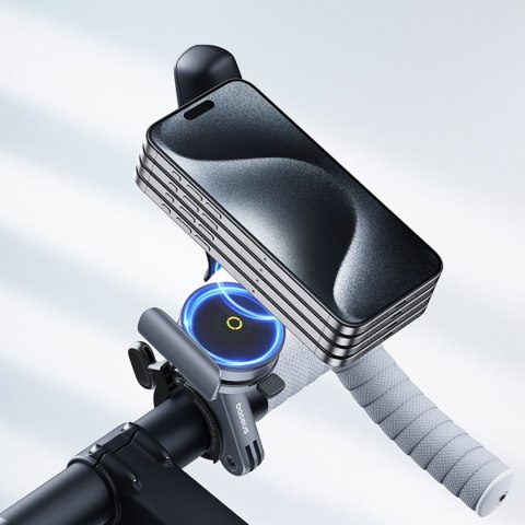 Uchwyt magnetyczny na telefon na kierownicę rower hulajnogę skuter motor PrimeTrip - czarny Uchwyt magnetyczny na telefon na kierownicę rower hulajnogę skuter motor PrimeTrip - czarny