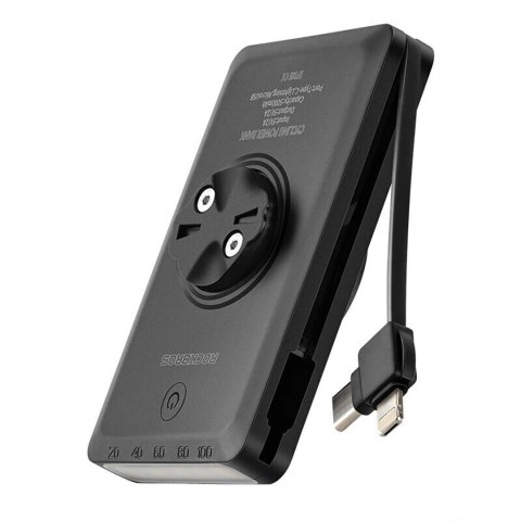 2w1 Lampka rowerowa przednia 150lm pod licznik z powerbankiem 5000mAh IPX6 - czarna 2w1 Lampka rowerowa przednia 150lm pod licznik z powerbankiem 5000mAh IPX6 - czarna