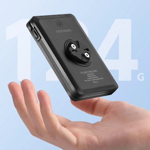 2w1 Lampka rowerowa przednia 150lm pod licznik z powerbankiem 5000mAh IPX6 - czarna 2w1 Lampka rowerowa przednia 150lm pod licznik z powerbankiem 5000mAh IPX6 - czarna