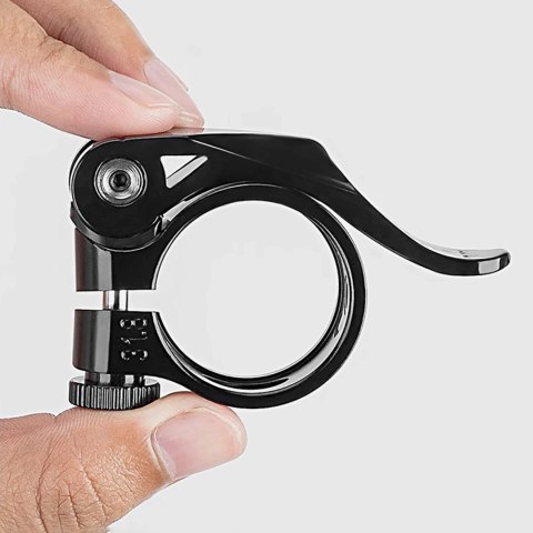 Obejma rowerowa zacisk do sztycy 27.2 i 28.6 mm pod siodełko z szybkozamykaczem - czarna Obejma rowerowa zacisk do sztycy 27.2 i 28.6 mm pod siodełko z szybkozamykaczem - czarna