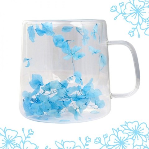 Szklanka termiczna z hortensją w środku, błękit 300 ml 1szt SZK120 Szklanka termiczna z hortensją w środku, błękit 300 ml 1szt SZK120