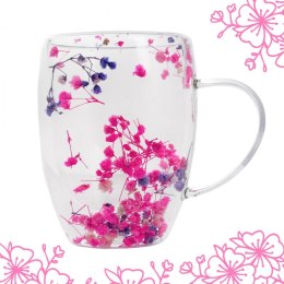 Szklanka termiczna z kwiatami w środku 300 ml 1szt SZK106