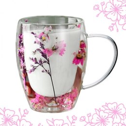 Szklanka termiczna z kwiatami w środku 300ml 1szt - SZK137