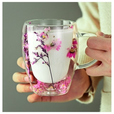 Szklanka termiczna z kwiatami w środku 300ml 1szt - SZK137 Szklanka termiczna z kwiatami w środku 300ml 1szt - SZK137