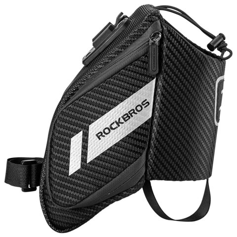 Torba rowerowa pod siodełko z kieszonką na butelkę bidon 1.5l - czarna Torba rowerowa pod siodełko z kieszonką na butelkę bidon 1.5l - czarna