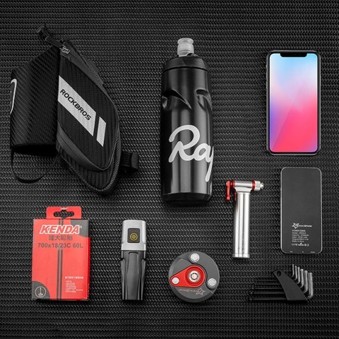Torba rowerowa pod siodełko z kieszonką na butelkę bidon 1.5l - czarna Torba rowerowa pod siodełko z kieszonką na butelkę bidon 1.5l - czarna