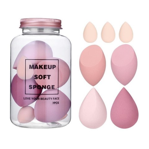 Zestaw 7 gąbeczek do makijażu ROSE CREAM DUO GB06R Zestaw 7 gąbeczek do makijażu ROSE CREAM DUO GB06R