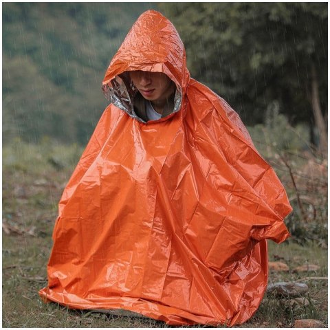 Kurtka, Peleryna przeciwdeszczowa, wodoodporna, termiczna z kapturem PEL03POM Kurtka, Peleryna przeciwdeszczowa, wodoodporna, termiczna z kapturem PEL03POM