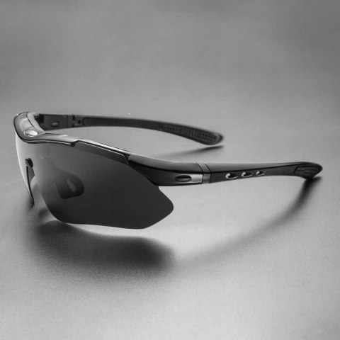 Okulary rowerowe polaryzujące z wymiennymi kolorowymi szkłami ZESTAW Okulary rowerowe polaryzujące z wymiennymi kolorowymi szkłami ZESTAW