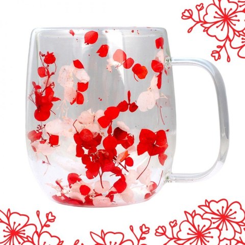 Szklanka termiczna z kwiatami w środku 300 ml 1szt - SZK112 Szklanka termiczna z kwiatami w środku 300 ml 1szt - SZK112