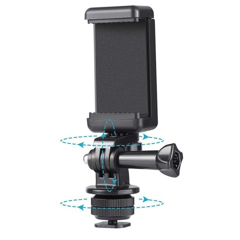 Uchwyt na telefon kamerę sportową GoPro z obrotową głowicą Uchwyt na telefon kamerę sportową GoPro z obrotową głowicą