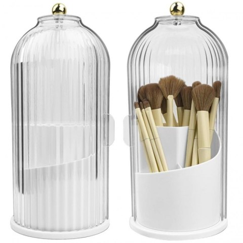 Organizer na pędzle, ryflowany obrotowy, otwierany biały 27 x 12,5 cm CB61B Organizer na pędzle, ryflowany obrotowy, otwierany biały 27 x 12,5 cm CB61B
