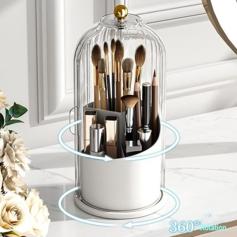 Organizer na pędzle, ryflowany obrotowy, otwierany biały 27 x 12,5 cm CB61B Organizer na pędzle, ryflowany obrotowy, otwierany biały 27 x 12,5 cm CB61B