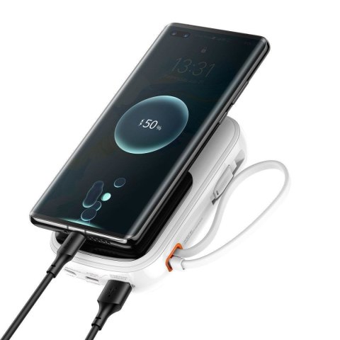 Powerbank z szybkim ładowaniem 20000mAh 22.5W QC-PD-SCP-FCP kabel USB-C biały Powerbank z szybkim ładowaniem 20000mAh 22.5W QC-PD-SCP-FCP kabel USB-C biały