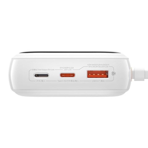 Powerbank z szybkim ładowaniem 20000mAh 22.5W QC-PD-SCP-FCP kabel USB-C biały Powerbank z szybkim ładowaniem 20000mAh 22.5W QC-PD-SCP-FCP kabel USB-C biały