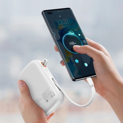Powerbank z szybkim ładowaniem 20000mAh 22.5W QC-PD-SCP-FCP kabel USB-C biały Powerbank z szybkim ładowaniem 20000mAh 22.5W QC-PD-SCP-FCP kabel USB-C biały