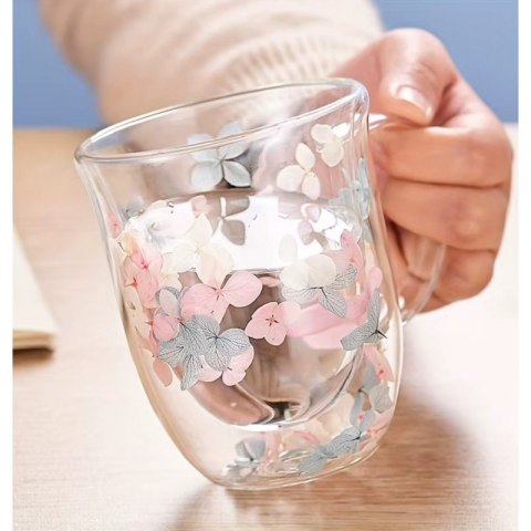 Szklanka termiczna z kwiatkami w środku 300 ml 1szt SZK144 Szklanka termiczna z kwiatkami w środku 300 ml 1szt SZK144