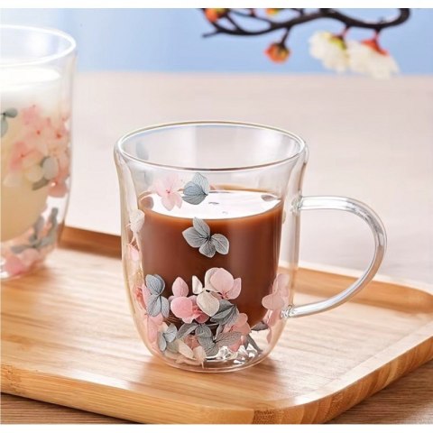 Szklanka termiczna z kwiatkami w środku 300 ml 1szt SZK144 Szklanka termiczna z kwiatkami w środku 300 ml 1szt SZK144