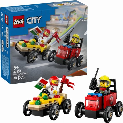 60458 - LEGO City - Zestaw wyścigówek: pizza kontra wóz strażacki 60458 - LEGO City - Zestaw wyścigówek: pizza kontra wóz strażacki
