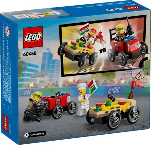 60458 - LEGO City - Zestaw wyścigówek: pizza kontra wóz strażacki 60458 - LEGO City - Zestaw wyścigówek: pizza kontra wóz strażacki