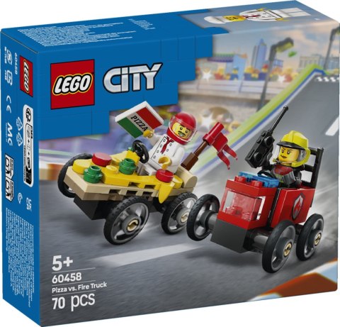 60458 - LEGO City - Zestaw wyścigówek: pizza kontra wóz strażacki 60458 - LEGO City - Zestaw wyścigówek: pizza kontra wóz strażacki