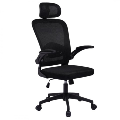 Fotel biurowy obrotowy "Mistral Black", mikrosiatka do biurka KO28CZ Fotel biurowy obrotowy "Mistral Black", mikrosiatka do biurka KO28CZ
