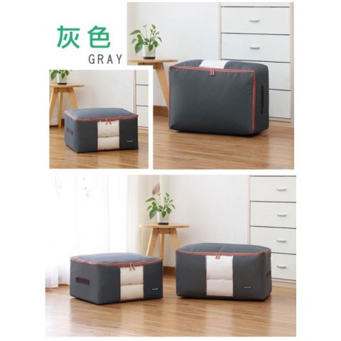 POKROWIEC Kufer NA POŚCIEL UBRANIA ORGANIZER TORBA grafitowa L 50x40x25cm OR105 POKROWIEC Kufer NA POŚCIEL UBRANIA ORGANIZER TORBA grafitowa L 50x40x25cm OR105