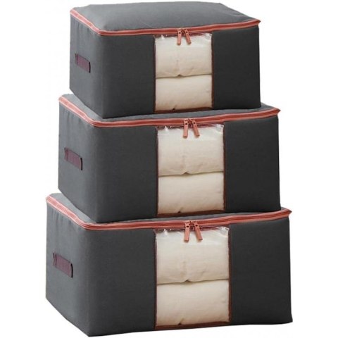 POKROWIEC Kufer NA POŚCIEL UBRANIA ORGANIZER TORBA grafitowa XXL 70x40x35cm OR107 POKROWIEC Kufer NA POŚCIEL UBRANIA ORGANIZER TORBA grafitowa XXL 70x40x35cm OR107