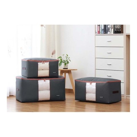 POKROWIEC Kufer NA POŚCIEL UBRANIA ORGANIZER TORBA grafitowa XXL 70x40x35cm OR107 POKROWIEC Kufer NA POŚCIEL UBRANIA ORGANIZER TORBA grafitowa XXL 70x40x35cm OR107