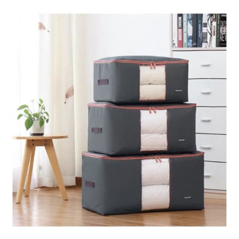 POKROWIEC Kufer NA POŚCIEL UBRANIA ORGANIZER TORBA grafitowa XXL 70x40x35cm OR107 POKROWIEC Kufer NA POŚCIEL UBRANIA ORGANIZER TORBA grafitowa XXL 70x40x35cm OR107