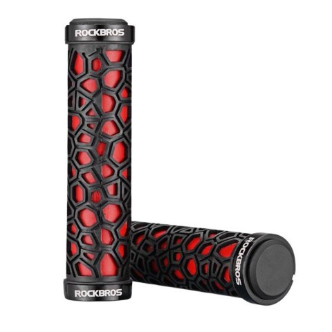 Gripy rowerowe chwyty z gumy przyczepne śr. 22mm czarno-czerwone Gripy rowerowe chwyty z gumy przyczepne śr. 22mm czarno-czerwone