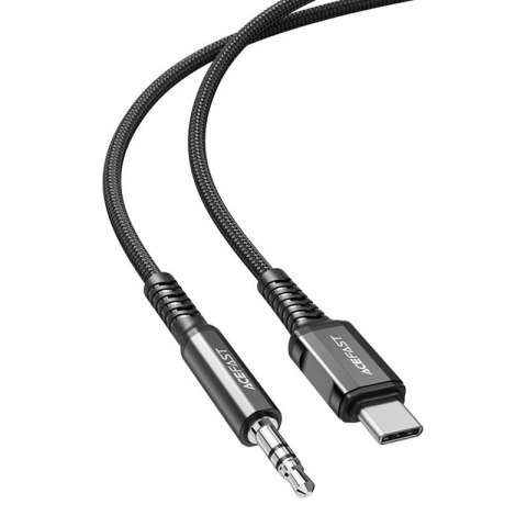 Kabel przewód audio AUX USB-C - 3.5mm mini jack 1.2m czarny Kabel przewód audio AUX USB-C - 3.5mm mini jack 1.2m czarny