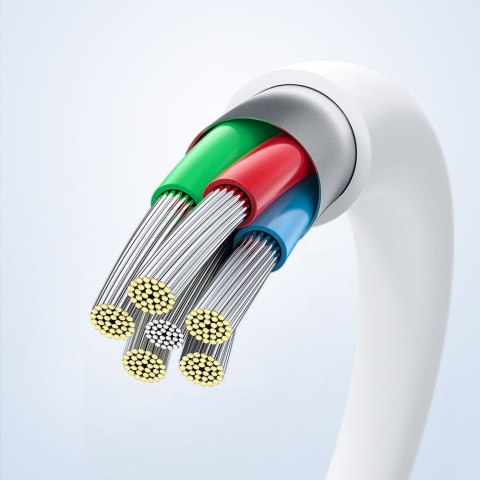 Kabel przewód do telefonu USB-C 60W 20V 3A 1.2m biały Kabel przewód do telefonu USB-C 60W 20V 3A 1.2m biały