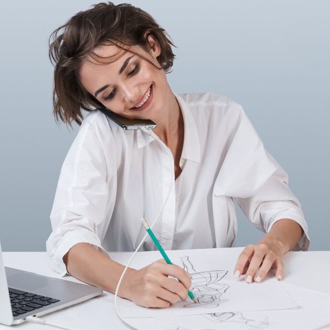 Kabel przewód do telefonu USB-C 60W 20V 3A 1.2m biały Kabel przewód do telefonu USB-C 60W 20V 3A 1.2m biały