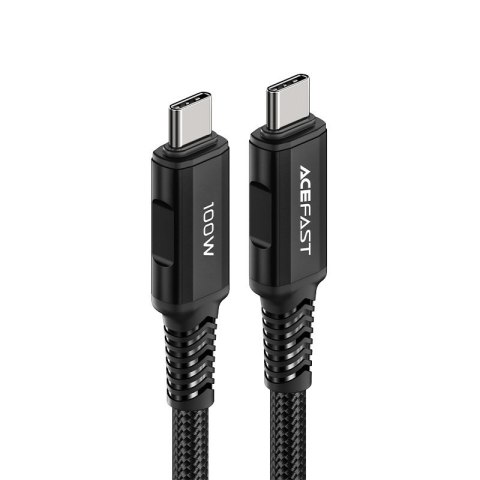 Kabel przewód w oplocie USB-C 100W 20V 5A 2m czarny Kabel przewód w oplocie USB-C 100W 20V 5A 2m czarny