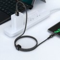 Kabel przewód w oplocie USB - USB-C 3A 1.2m czarny