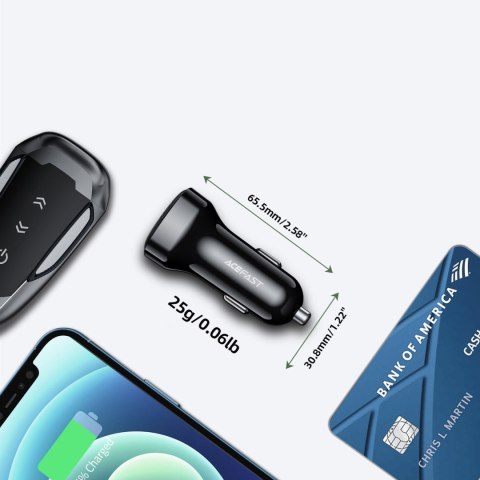 Ładowarka samochodowa 66W USB-C USB Power Delivery QC 4.0 FCP czarny Ładowarka samochodowa 66W USB-C USB Power Delivery QC 4.0 FCP czarny