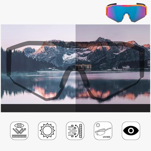 Okulary rowerowe z polaryzacją i filtrem UV 400 fioletowe Okulary rowerowe z polaryzacją i filtrem UV 400 fioletowe