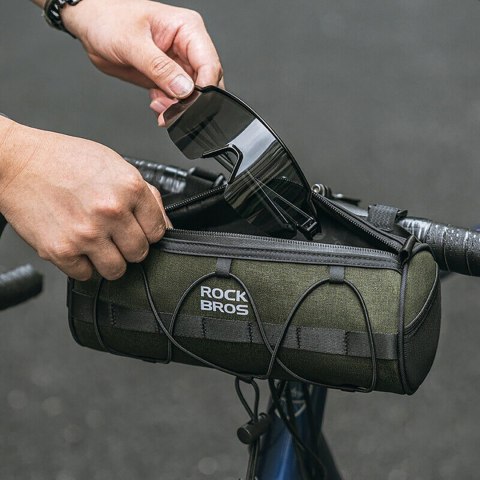 Torba rowerowa mocowana na kierownicę ramę pod siodełko 2l - zielona Torba rowerowa mocowana na kierownicę ramę pod siodełko 2l - zielona
