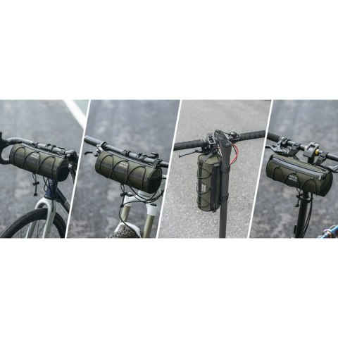 Torba rowerowa mocowana na kierownicę ramę pod siodełko 2l - zielona Torba rowerowa mocowana na kierownicę ramę pod siodełko 2l - zielona