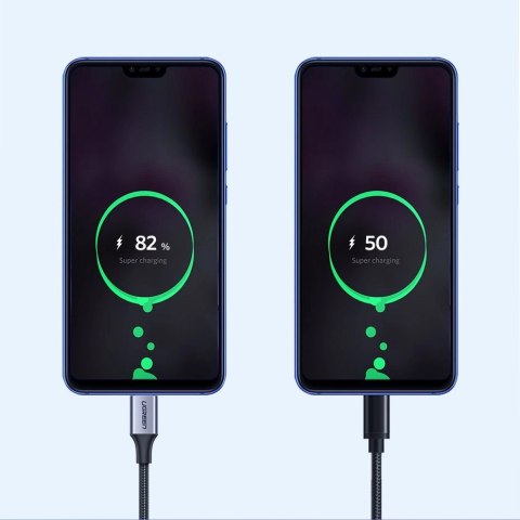 Kabel przewód USB-A - USB-C QC 3.0 3A 0.25m - szary Kabel przewód USB-A - USB-C QC 3.0 3A 0.25m - szary