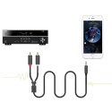 Kabel przewód audio 3.5mm minijack (męski) - 2RCA (męski) 3m - szary