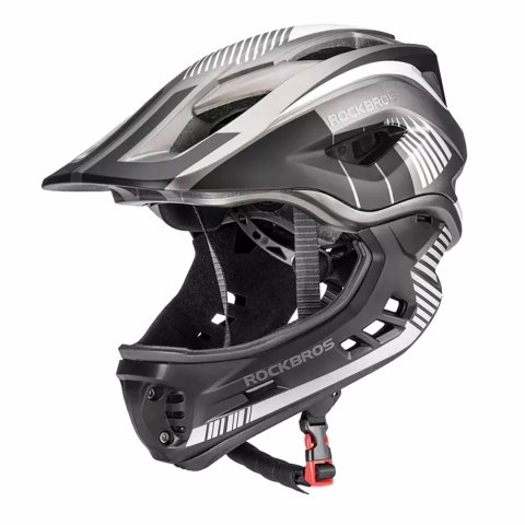 Kask rowerowy MTB dziecięcy z odpinaną szczęką rozmiar L - szary Kask rowerowy MTB dziecięcy z odpinaną szczęką rozmiar L - szary