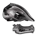 Kask rowerowy MTB dziecięcy z odpinaną szczęką rozmiar L - szary