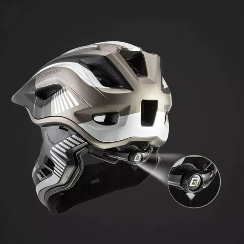 Kask rowerowy MTB dziecięcy z odpinaną szczęką rozmiar L - szary Kask rowerowy MTB dziecięcy z odpinaną szczęką rozmiar L - szary