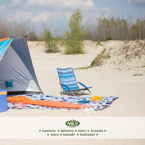 NC3035 KRZESŁO PLAŻOWE TURKUS 64x47x58 CM NILS CAMP NC3035 KRZESŁO PLAŻOWE TURKUS 64x47x58 CM NILS CAMP