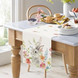Lniany bieżnik na stół wielkanocny, króliczek, EASTER 180 x 33cm BZK04