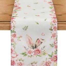 Lniany bieżnik na stół wielkanocny, uszy króliczka, EASTER 180 x 33cm BZK03