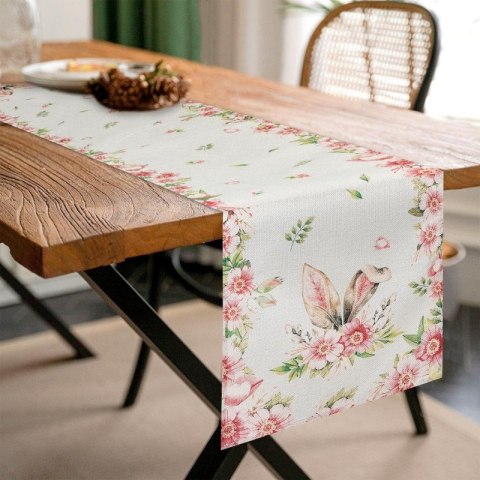 Lniany bieżnik na stół wielkanocny, uszy króliczka, EASTER 180 x 33cm BZK03 Lniany bieżnik na stół wielkanocny, uszy króliczka, EASTER 180 x 33cm BZK03
