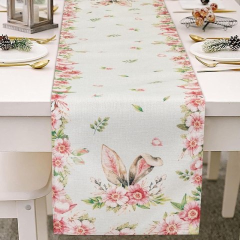 Lniany bieżnik na stół wielkanocny, uszy króliczka, EASTER 180 x 33cm BZK03 Lniany bieżnik na stół wielkanocny, uszy króliczka, EASTER 180 x 33cm BZK03
